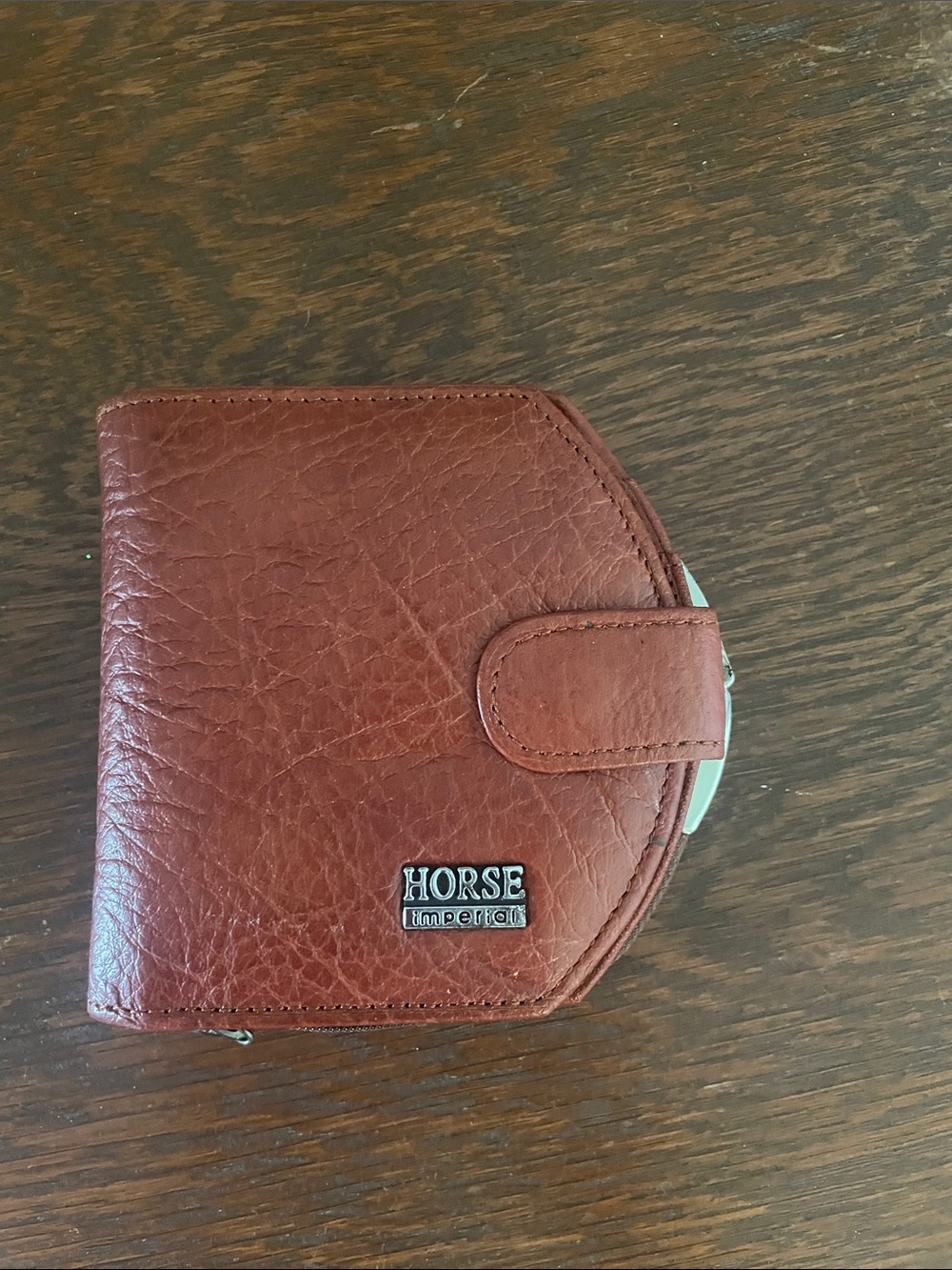 Horse Imperial  Brown Leather Zip Wallet
